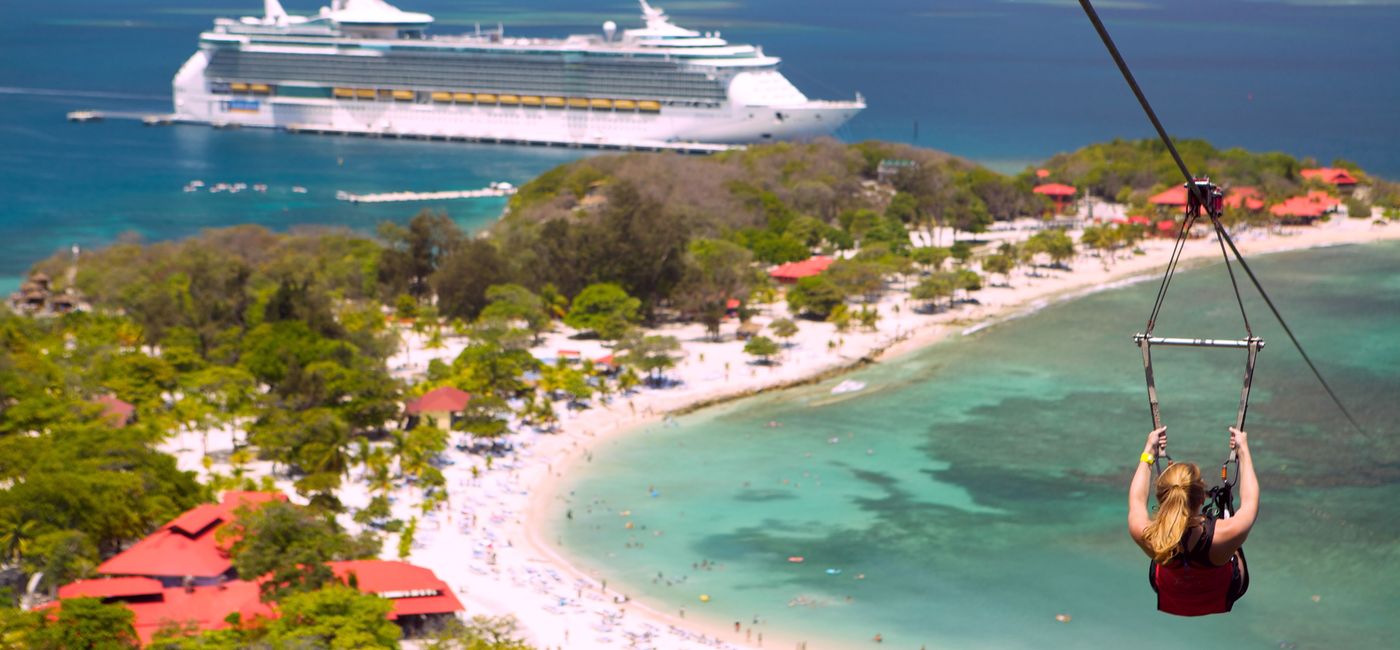 Image: Royal Caribbean's Freedom of the Seas at Labadee, the cruise line's private destination. (Photo via Royal Caribbean International)