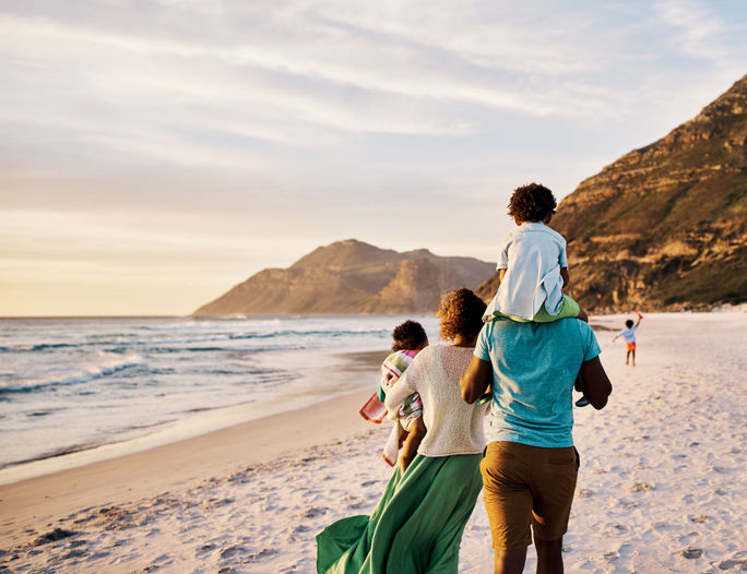 Family enjoying a beach vacation