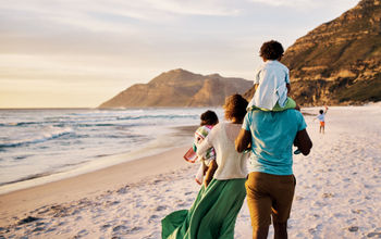 Family enjoying a beach vacation