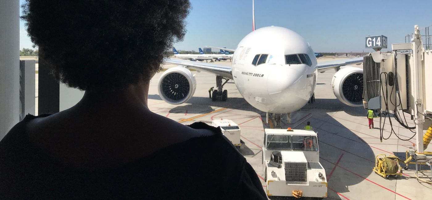Image: Awaiting the plane ride (photo by Sarah Greaves-Gabbadon)