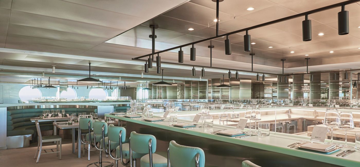 Image: Test Kitchen experimental restaurant interior. (photo via Virgin Voyages)
