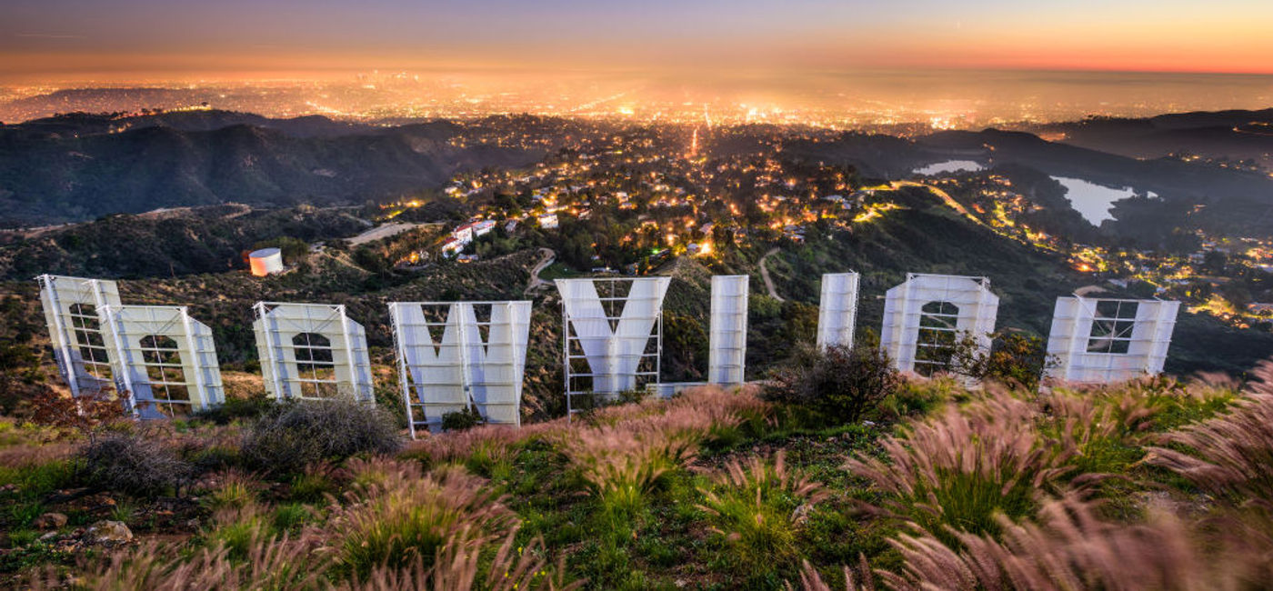 Image: Los Angeles cityscape as seen from behind the famous Hollywood Sign.  (Source: Los Angeles Tourism)