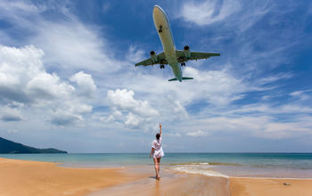 phuket airport, beach, plane