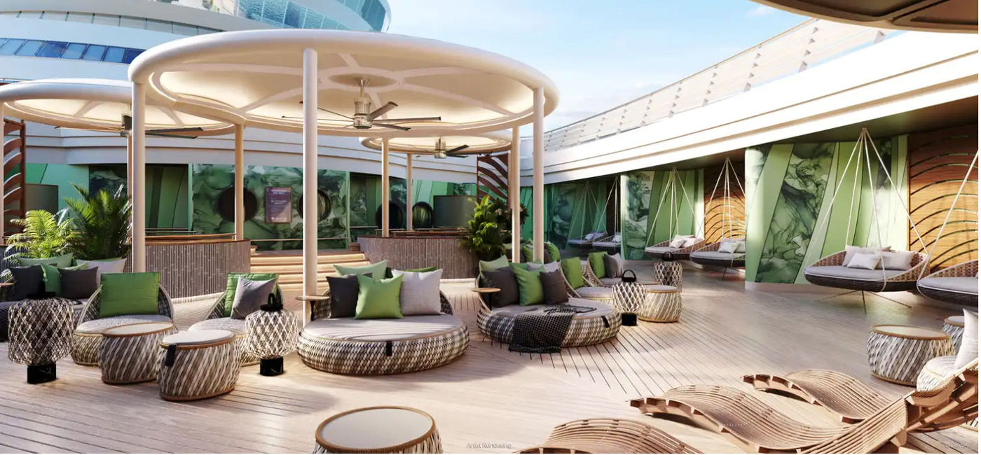 Image: The outdoor area of Senses Spa on the Disney Wish (Photo via Disney Cruise Line)