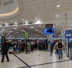 Security line at the Atlanta Airport