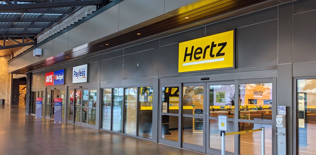 Hertz car rental sign