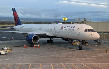Delta plane on tarmac