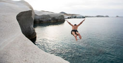Diver in Milos, Greece.