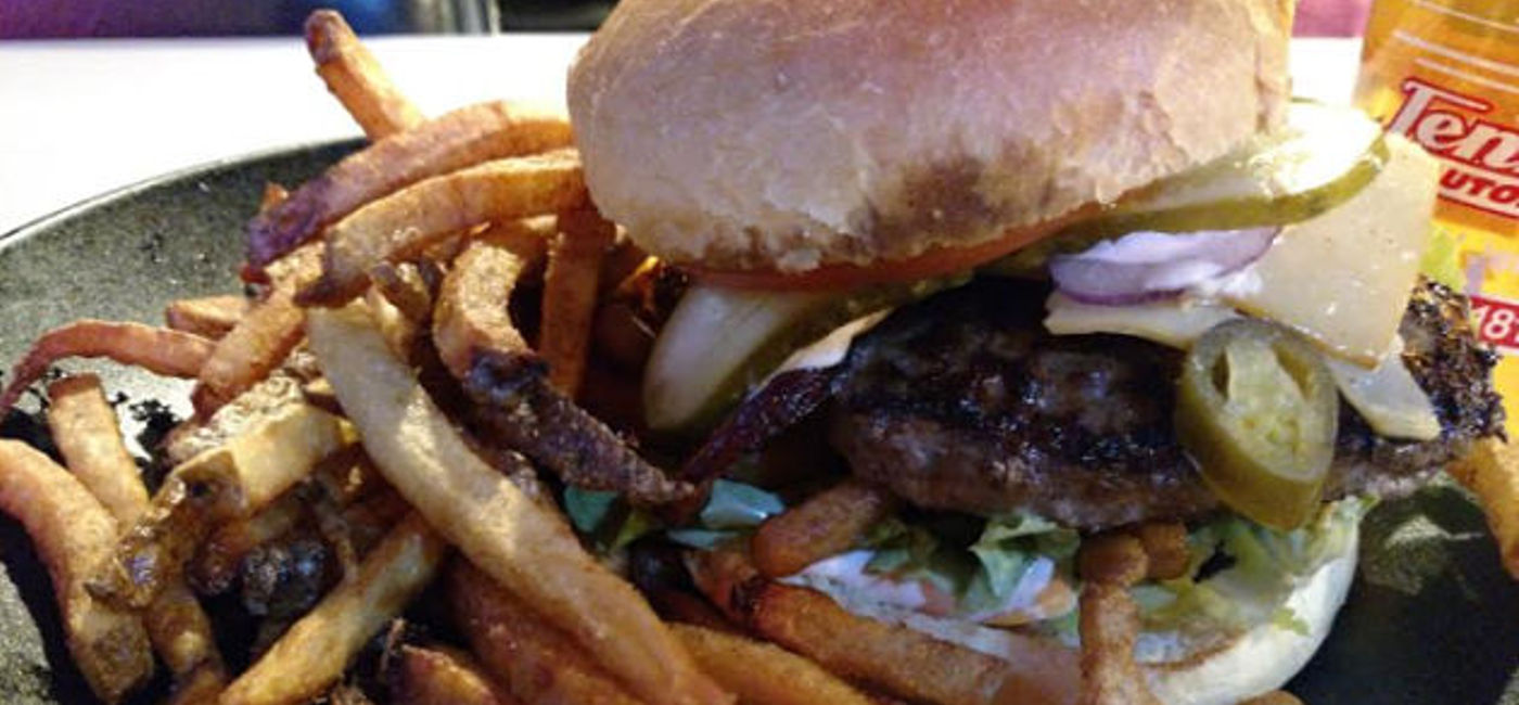 Image: PHOTO: The 571 Haystack Burger from 571 Grill & Draft House in New Carlisle, Ohio. (photo by David Stefanic)