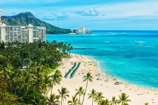 Aerial shot of Hawaii's Waikiki Beach