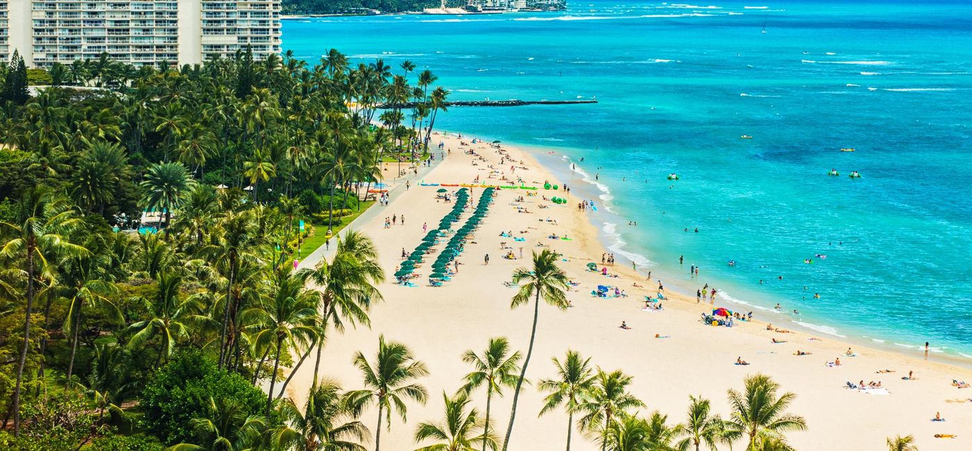 Image: Aerial shot of Hawaii's Waikiki Beach. (Photo via jhorrocks / iStock / Getty Images Plus) (jhorrocks/iStock/Getty Images Plus)