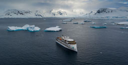The Greg Mortimer in Antarctica.
