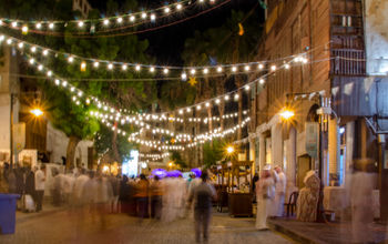 Street in Saudi Arabia at night