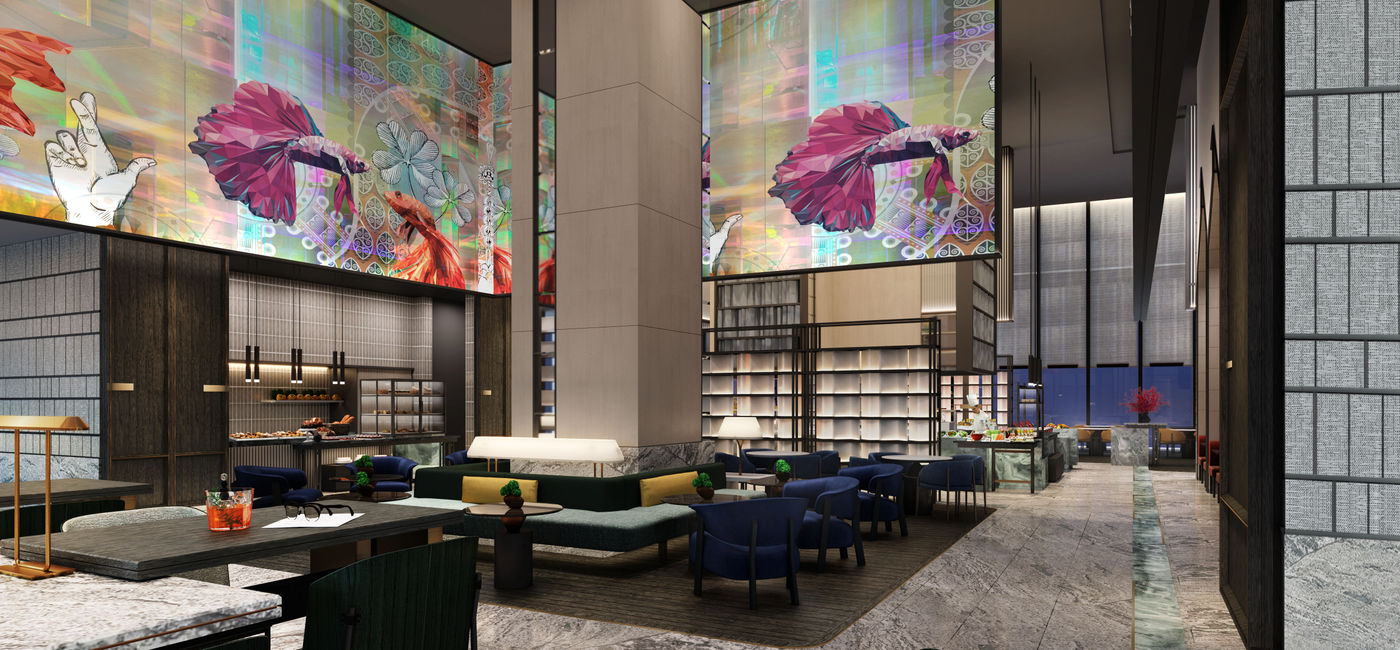 Image: The bistro area inside the newly opened Andaz Nanjing Hexi hotel.  (Photo Credit: Hyatt Hotels)