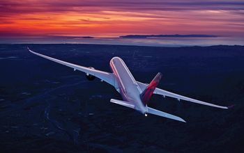 Delta plane at sunset.