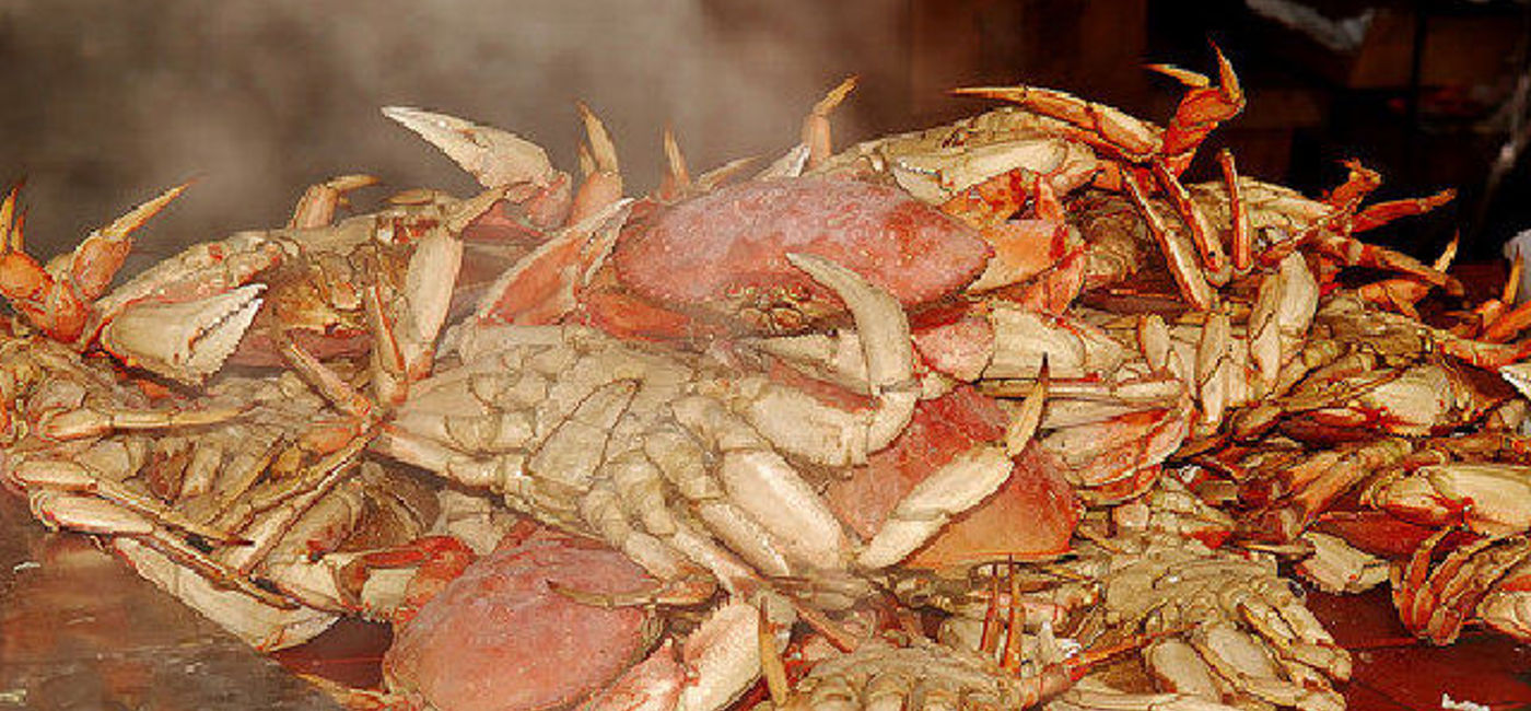 Image: PHOTO: Steamed crabs at San Francisco's Fisherman's Wharf. (photo via Flickr/R.A. Kilmer)