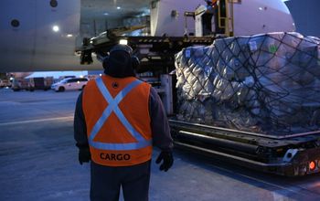 Air Canada Cargo humanitarian aid flight for Ukraine.
