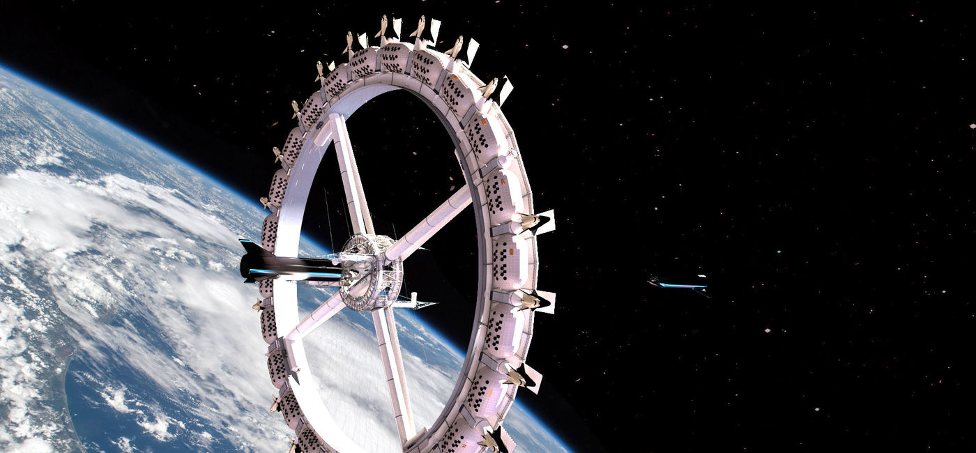 Image: PHOTO: Artist's rendering of the 'Space Hotel' slated to be open at some point in 2027. (Photo by Orbital Assembly) (Orbital Assembly Corp.)