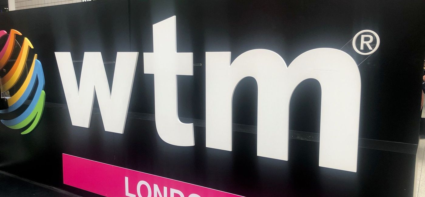 Image: World Travel Market London sign (photo by Maura Lee-Byrne)