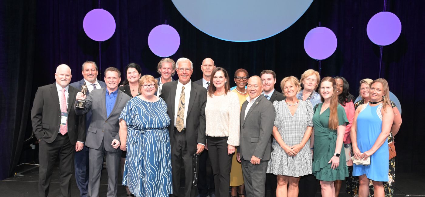Image: Recipients of the 2023 Florida Tourism Hall of Fame and Flagler Awards gather onstage.  (Source: Visit Florida)