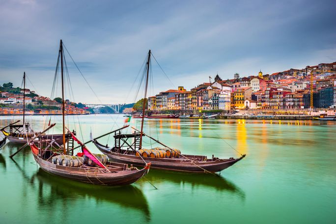 Boats in Porto, Portugal Boats in Porto, Portugal