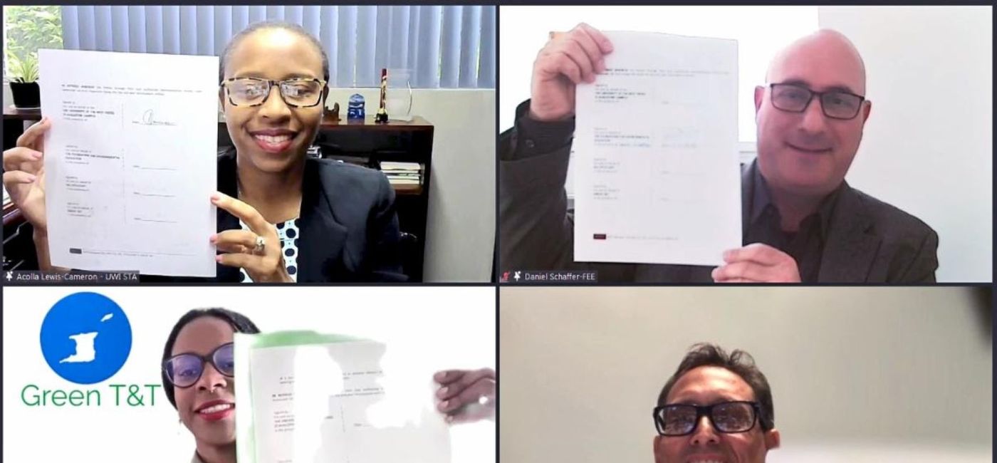 Image: From upper left to right: Dr. Acolla Lewis-Cameron, UWI; Daniel Schaeffer, FEE; Kyle Mais, CAST and CHTA; and Joanna Moses-Wothke from Green T&T (Photo Credit: Caribbean Hotel and Tourism Association)