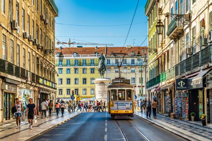 Street scene in Lisbon, Portugal Street scene in Lisbon, Portugal