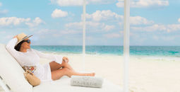 Bali bed on the beach at Majestic Elegance Costa Mujeres Costa Mujeres 