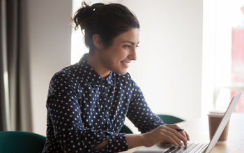 Woman working from her laptop
