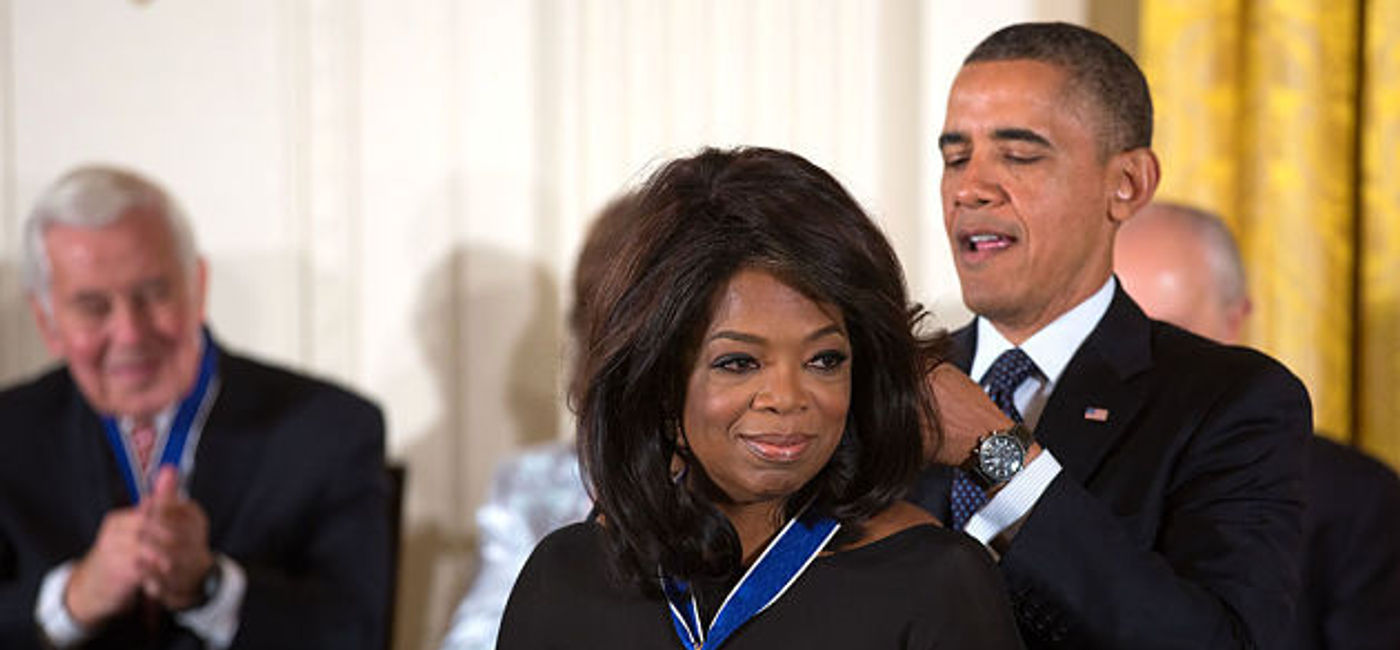Image: PHOTO: President Obama awards the 2013 Presidential Medal of Freedom to Oprah Winfrey during a ceremony at the White House. (Official White House Photo by Lawrence Jackson/Creative Commons Attribution 3.0 United States) (Official White House Photo by Lawrence Jackson/Creative Commons Attribution 3.0 United States))