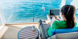 Woman working on cruise ship.