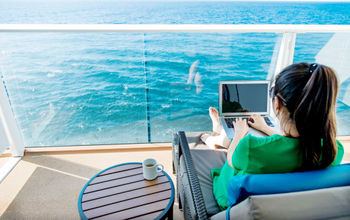 Woman working on cruise ship.