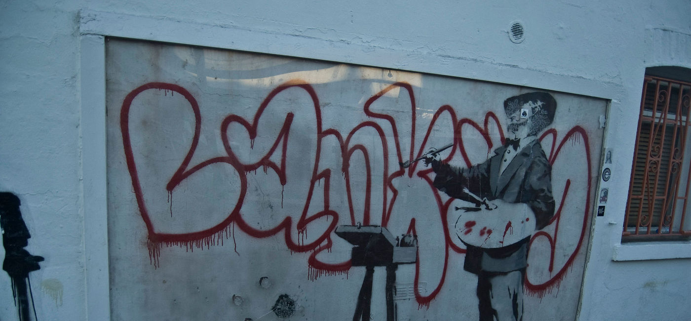 Image: PHOTO: British street artist Banksy takes on a new challenge in Bethlehem. (Photo via Flickr/Brandon Crowe)