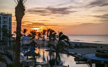 Sunrise in Los Cabos Beach, sunrise, Los Cabos, Mexico, pool, yoga