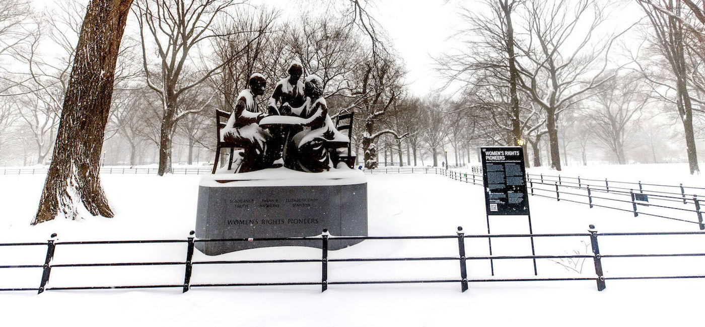 Image: The Women’s Rights Pioneers Monument in Central Park. (photo by Elliot Sternvia via NYC & Company)