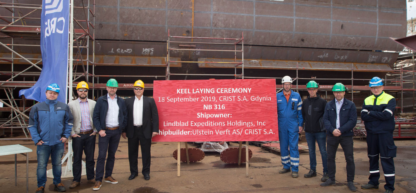 Image: PHOTO: Keel laying ceremony for National Geographic Resolution. (photo via Lindblad Expeditions)