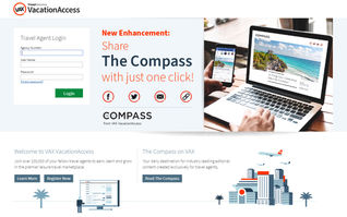VAX VacationAccess travel agent login screen