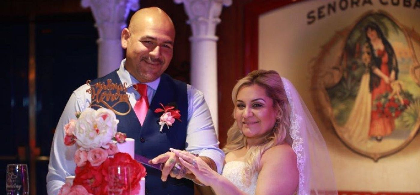Image: San Antonio couple Liza Garcia and Theodore Herrera were married at a surprise wedding on the Carnival Freedom. (courtesy of Carnival Cruise Line)