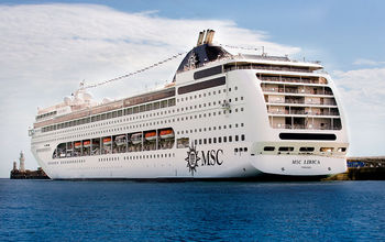 The MSC Lirica docked on a pier