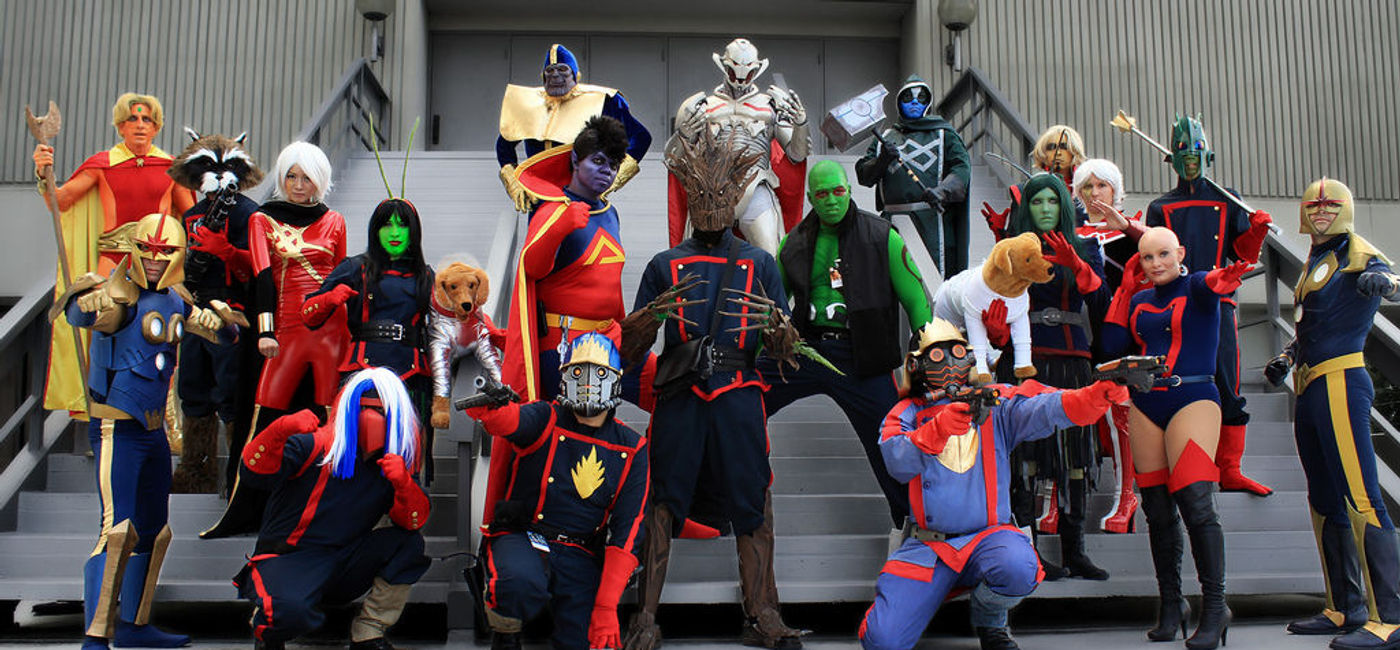 Image: PHOTO: Fans paying a cosplay tribute to Guardians of the Galaxy at Dragon*Con. (photo via Flickr/James H.)