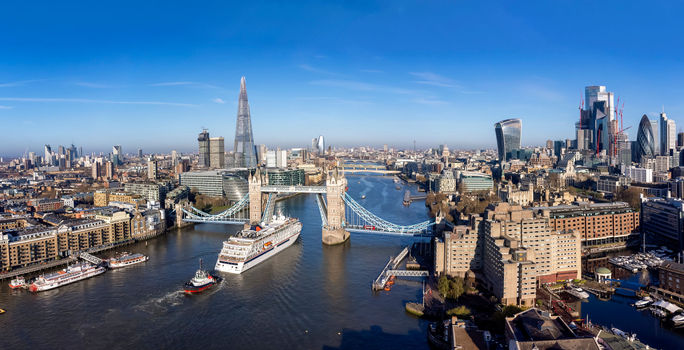 Skyline of London, England.