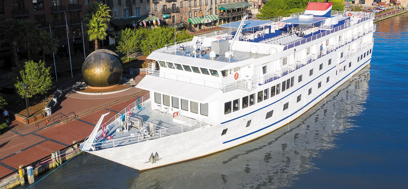 Image: An American Cruise Lines' coastal ship in Savannah, Georgia. (photo via American Cruise Lines)