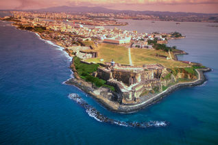 Aerial view of San Juan, Puerto Rico.