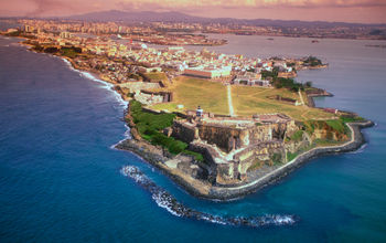 Aerial view of San Juan, Puerto Rico.
