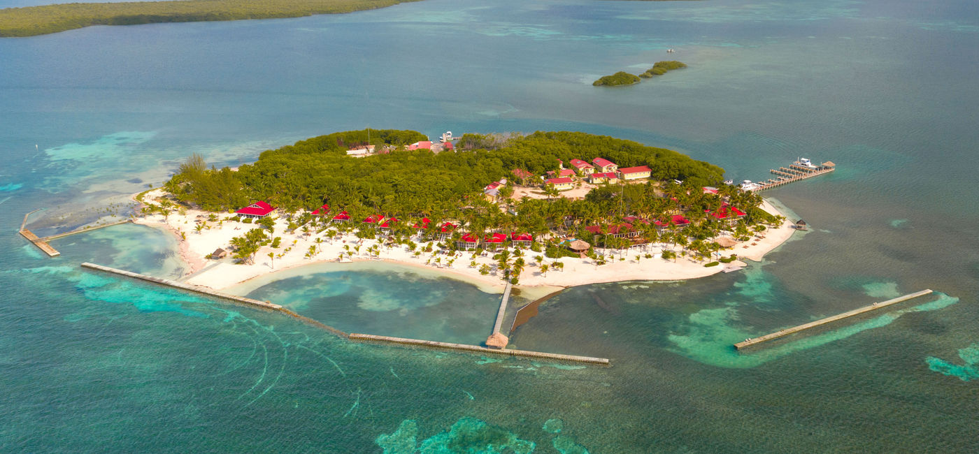 Image: Aerial view of Turneffe Island Resort in Belize. (photo courtesy of Turneffe Island Resort)