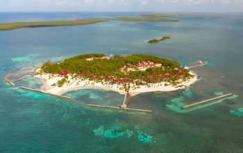 Aerial view of Turneffe Island Resort in Belize