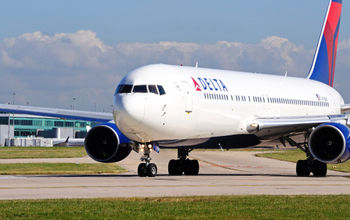 Delta Boeing 767-332ER taxiing towards the airport runway