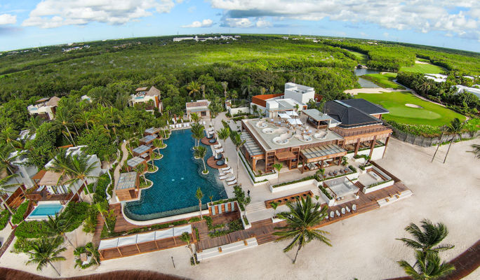 Fairmont Mayakoba's beach club, Maykana, located in Riviera Maya, Mexico. Maykana, Fairmont Mayakoba, Fairmont Hotels & Resorts, Riviera Maya, Mexico
