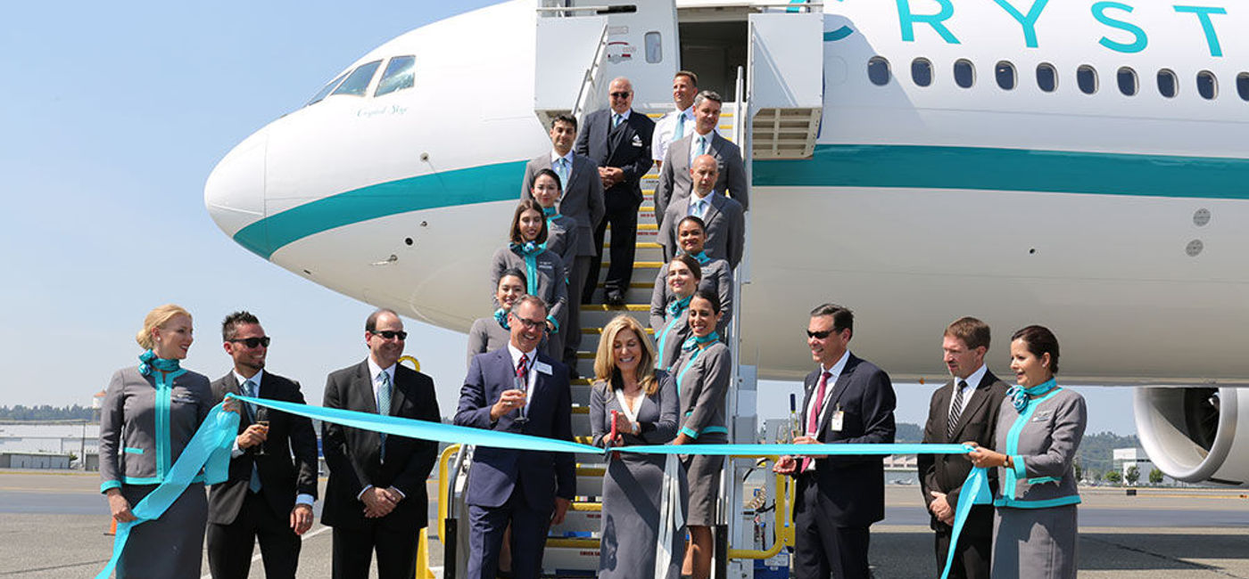 Image: PHOTO: Handover ceremony for Crystal AirCruises' Crystal Skye. (photo courtesy of Crystal Cruises)