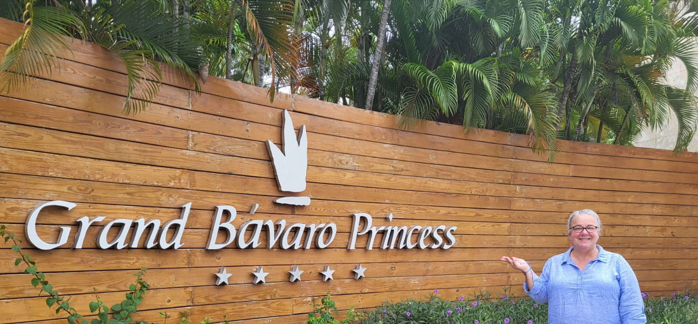 Image: Kecia Milberg outside Grand Bavaro Princess (Princess Hotels)